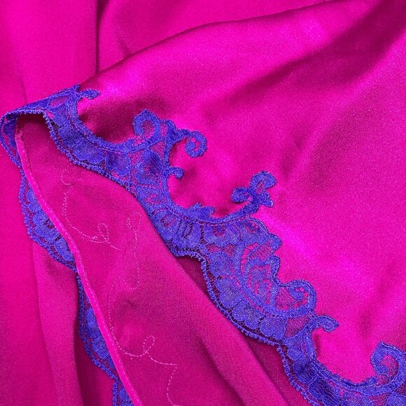 Agent Provocateur Molly Pink Purple Silk Kimono M/L NWT $1,290 - Picture 6 of 7